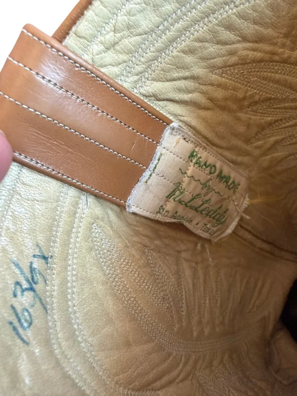 M.L. Leddy & Sons Tan Leather Handmade Western Cowboy Boots Rodeo Size 7 Women's